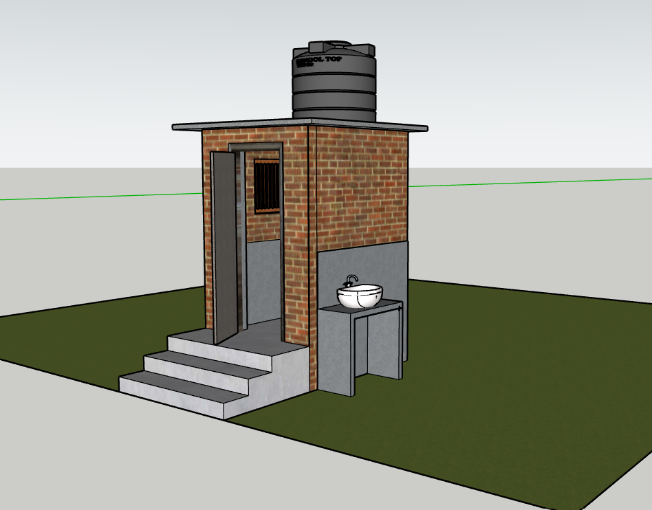 Overtank toilet 3D exterior